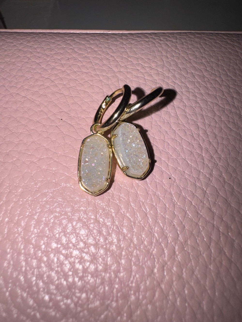Kendra Scott Lee Huggies / Color Bar / Iridescent Drusy - Gold